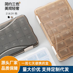 Portable 7-Day <b>Travel</b> Transparent Pillbox Plastic Medicine Dispensing and Storage <b>Box</b> for Cross-Border Medication Management - Product Image 6