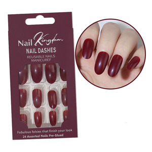Muestra gratis 24 pcs/Set Impreso Cubierta completa Reutilizable Falso Nail Art Tips Diseño artificial Etiqueta privada Prensa en las <span class=keywords><strong>uñas</strong></span> - Product Image 5
