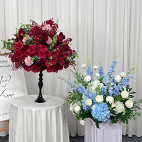 Ensemble de fleurs artificielles en soie personnalisées, bleu brumeux, boule de fleurs décorative pour mariage, Pâques, Noël, Nouvel An chinois