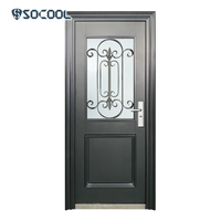 Socool House Porte extérieure en verre et acier décorative moderne Entrée principale pour appartement Style design fini