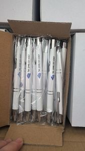 Ручка для продвижения текста с логотипом на заказ с синими чернилами из прочного металла - Product Image 6