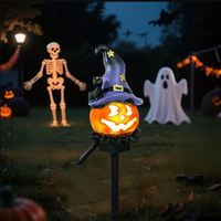 Lampes solaires de jardin pour Halloween, lampes LED en forme de citrouille et de fantôme, décorations extérieures imperméables pour cour, patio, pelouse, allée