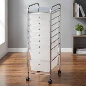 Chariot de rangement blanc à 8 niveaux de Taïwan avec dimensions de précision 5cm/2kg - Product Image 2