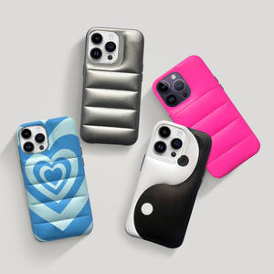 <span class=keywords><strong>Boman</strong></span> populaire coton doudoune coussin d'air étui de téléphone portable pour iPhone 14 élégant Puffer veste Texture coque de téléphone - Product Image 2