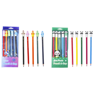 Juego de 5 Lápices con Diseño de Patas de Gato, Cohete y Panda, Lápices de Colores de Madera <span class=keywords><strong>para</strong></span> Dibujar en la Escuela y Papelería <span class=keywords><strong>para</strong></span> Regalo - Product Image 2