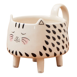 Tasse en céramique 3D en forme de chat à quatre pattes, tasses en forme de chat, tasse à café pour le petit-déjeuner, tasse à thé en céramique - Product Image 5