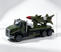Camion lanceur de missiles militaire semi-alliage 4CH télécommandé avec lumières LED, véhicule de transport militaire réaliste pour jeu d'imitation