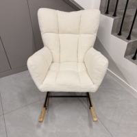 Fauteuil à bascule personnalisé pour la nurserie, fauteuils à bascule modernes pour l'allaitement avec tissu en velours super doux, écologique KAPAI