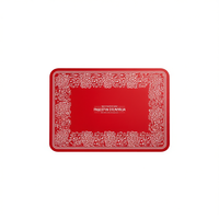 Set de 6 sets de table ronds imprimés traditionnels Excelsa, usage domestique, en plastique rouge, 36x36 cm