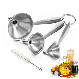 Mini 3-Piece aço inoxidável Funil Set com Long Handle Kitchen Gadgets Dispenser líquido para vazamento de óleo - Product Image 1