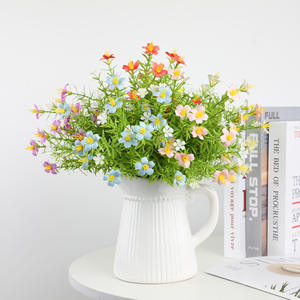 Plante verte artificielle en soie, <span class=keywords><strong>jasmin</strong></span>, petite chrysanthème <span class=keywords><strong>sauvage</strong></span>, décoration de mariage à domicile, fleur en PVC souple - Product Image 1