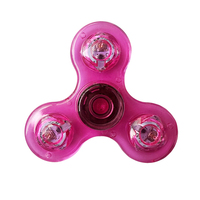 Vente en gros de jouets anti-anxiété en cristal transparent LED lumineux coloré, jouet de rotation pour enfants, entraînement cérébral