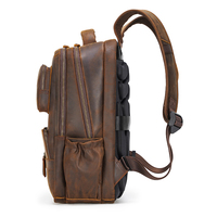 Vintage Cowhide Laptop Computer Large Capacity USB Crazy Horse Cow Bags Men Custom Business Travel Genuine Leather Backpack