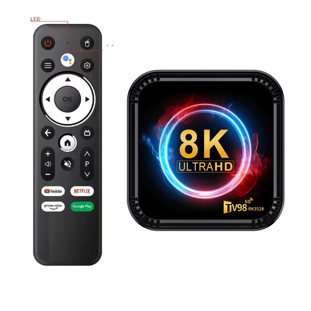 TV98 RK3528 Smart TV Box Android 13 Box Rk 3528 Quad-core 4g and 5g Dual Wifi BT5.0 4GB 64GB Voice Remote Control