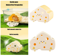 Abri pour hamster Cheese Planet, réutilisable, écologique, style mignon, ouvrable, doré, pour petits animaux, en ABS, vente en gros d'usine