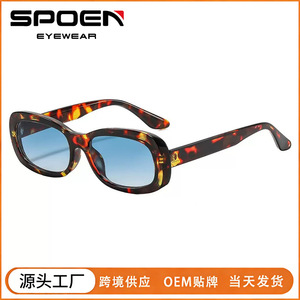 Lunettes de soleil ovales à monture intégrale UV400, style rétro, unisexe, décontractées, mode adulte - Product Image 5