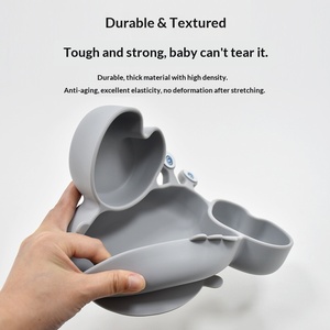 Piatto per Bambini a Forma di Granchio con Ciotola Supplementare in Silicone Alimentare con Ventosa Design Semplice Stoviglie per l'Apprendimento dell'Alimentazione - Product Image 4