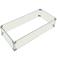 Pare-brise en verre carré/rond/rectangulaire pour brûleur de foyer