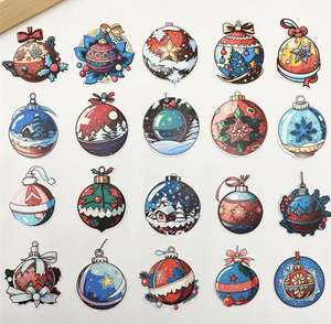 Personalizada Venta Caliente Decoraciones Navideñas Impermeable Personalización PVC Vinilo Pegatinas <span class=keywords><strong>Navidad</strong></span> Dibujos Animados Pegatinas - Product Image 4