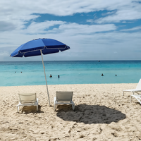 Payung Pantai Lipat Modern 1.8M Tahan Air dan Sinar Matahari dengan Tempat Minum untuk Penggunaan Hotel dan Gym - Ringan dan Portabel dari Fiberglass