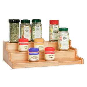 Private Label Expandable Bamboo Kitchen Spice Rack Organizer Storage Holders & Racks