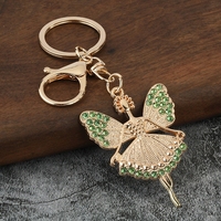 Vente directe d'usine, porte-clés créatifs à la mode en forme d'ange, porte-clés en métal avec strass, accessoires