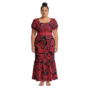 Vestido Samoano de Moda Hawaiana para Mujer, con Lazos, Ropa Polinesia para Fiesta, Baile de Graduación, Vestidos de Sirena con Estampado Tribal Tapa - Product Image 2