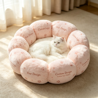 Cama para Mascotas Suave y Esponjosa Tipo Donut, Personalizada con Impresión, Agradable al Tacto, Base Antideslizante, Lavable a Máquina, Varios Tamaños