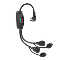 Cabo conector macho ac de 2 pés, plug fêmea eua 5 15p 2x nema 5-15r switch splitter 5-15p 3 cabo de energia prong