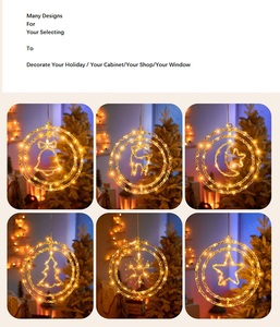 Guirnalda de Navidad LED <span class=keywords><strong>blanca</strong></span> cálida, luz de cadena, ciervo, copos de nieve, <span class=keywords><strong>campana</strong></span>, árbol, <span class=keywords><strong>Luna</strong></span>, estrella, anillo para fiesta, regalo de vacaciones, decoración de eventos - Product Image 5