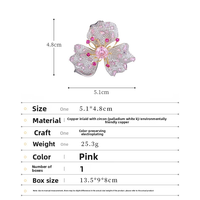 Bros Mewah Berhias Batu dengan Potongan Rose Cut dan Zirkon, Bentuk Bunga 3D, Pin Elegan untuk Wanita, Perhiasan Fashion Kelas Atas