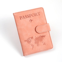 Porte-passeport de voyage mince portefeuilles de mode sécurité protection RFID bouton magnétique suffisamment d'espace et porte-carte Sim