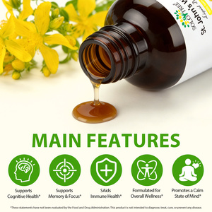 Натуральный экстракт зверобоя SOLOTREE, 100% натуральная добавка, успокаивающие жидкие капли из травы зверобоя. - Product Image 4