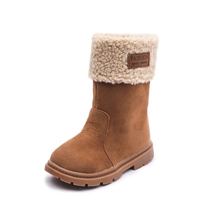 Chaussures d'hiver pour enfants à la mode coréenne, chaussures en daim pour princesses, bottes de neige longues douces et chaudes pour bébés filles - Product Image 6