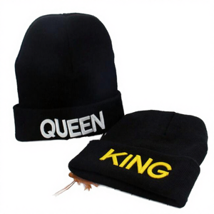 หมวกไหมพรมลายทางฤดูหนาว 2020010146 สำหรับผู้หญิงและผู้ชาย พร้อมกระดุม ปรับแต่งการปักและพิมพ์ลายแบบระเหิด สำหรับใช้งานกลางแจ้ง - Product Image 4