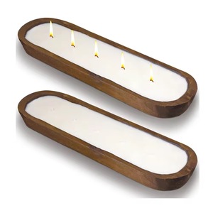 Ciotola di pasta naturale di cera di soia in legno nautica portacandele fiori secchi infuso olio essenziale legno artigianato scatole di legno cartelli da parete - Product Image 1