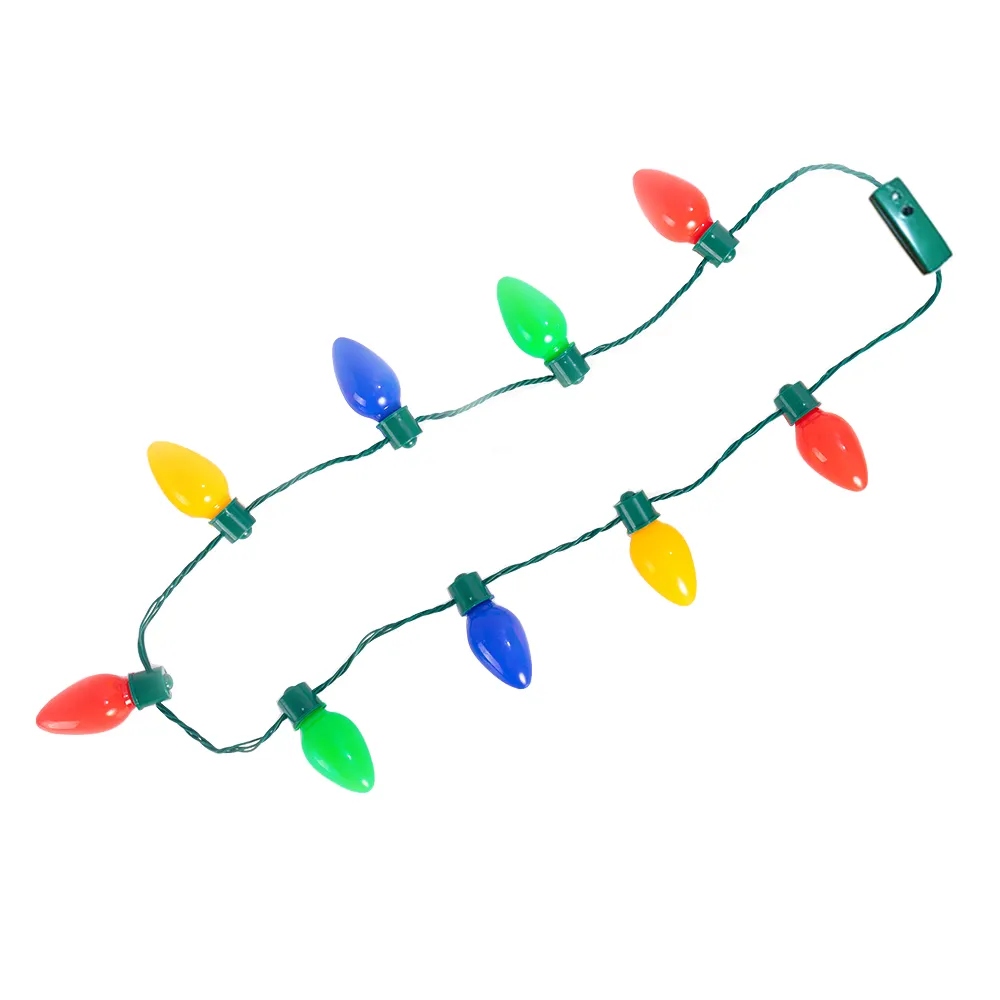 Hot Sale Neues Produkt führte Weihnachts licht Halskette RGB Glowing Christmas Glühbirne Halskette