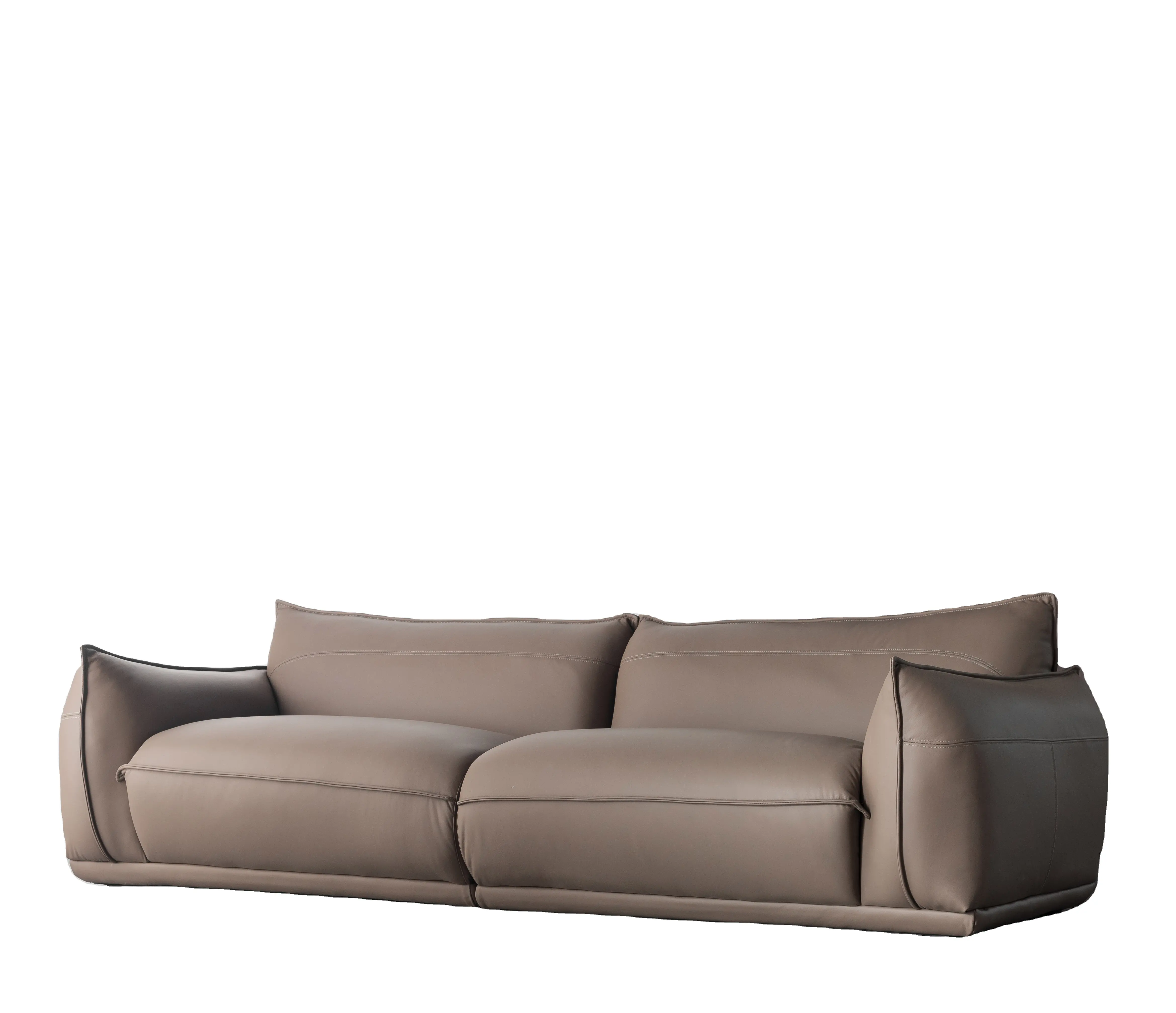 Desain Modern Kulit Asli Ruang Tamu Sofa Kulit Asli