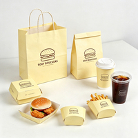 Emballages jetables pour la restauration rapide à emporter, boîtes à hamburgers personnalisées avec logo imprimé, boîtes écologiques pour frites et poulet frit