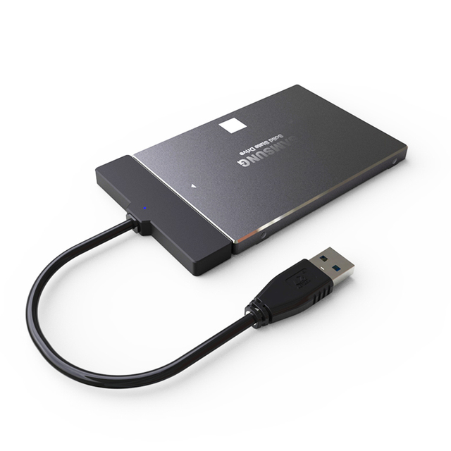 USB 3.0 SATA Adapter with 6 Gbps Support Aluminum Case Enclosure for 2.5 Inch External SSD/HDD with LED Light 12-Month Warranty