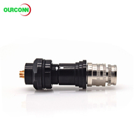 Connecteur circulaire étanche, positionnement par rainure en demi-lune, prise et fiche métalliques 0F à 4 broches, connecteur auto-bloquant push-pull