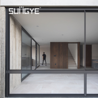 Ventana Corredera Moderna SUNGYE con Marco de Aleación de Aluminio, Doble Vidrio Templado, Malla Magnética de Acero Inoxidable, Antimosquitos, para Hotel y Sala de Estar