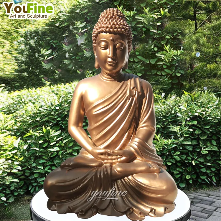 تمثال تمثال بودا معدني بالحجم الطبيعي مخصص للحرف اليدوية يجلس!
