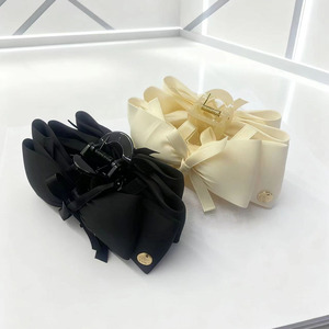 New ArrivalElegant Satin <b>Bow</b> Sweet Double-Layer Large Hair <b>Clip</b>, French Trendy Ribbon Hair <b>Clip</b> - Product Image 1