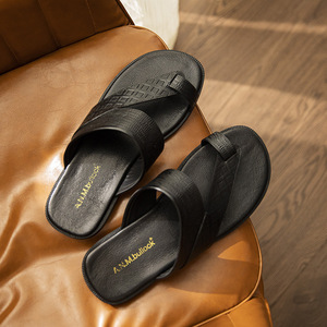 Nouvelles sandales décontractées de plage été 2026 – Chaussons antidérapants en cuir véritable pour hommes – Vente en gros - Product Image 2