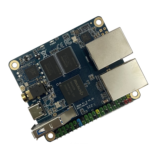 ROCK PI E RK3328 Development Board Mini Soft Router Dual Port Ubuntu