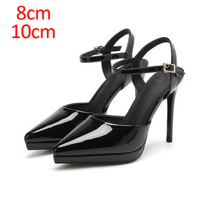 Chaussures à talons hauts classiques pour femmes, à bride unique, en cuir verni, style coréen, élégantes, pour le quotidien - Product Image 2