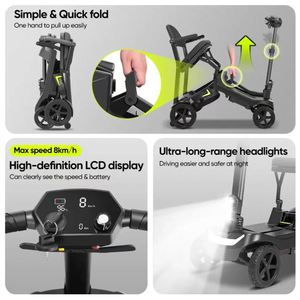 Scooter électrique pliable intelligent à 4 roues, best-seller, portable, pour personnes âgées, capacité de 100 kg, pour les déplacements quotidiens à domicile - Product Image 6