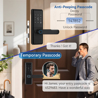Serrure de sécurité intelligente sans clé, contrôle par application WiFi Tuya, empreinte digitale, code, carte IC, déverrouillage multiple pour portes en bois