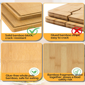 Bamboo Double-Sided Cutting Board 1.35Cm Thick Anti-Bacterial Anti-Slip Rectangle Chopping Block - Product Image 1